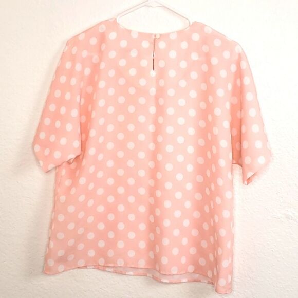 That's Me women's Vintage Pink Polka Dot Blouse - Picture 3 of 5